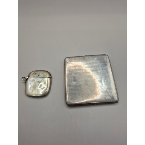 55 - Sterling Silver Cigarette Case & Vesta Case