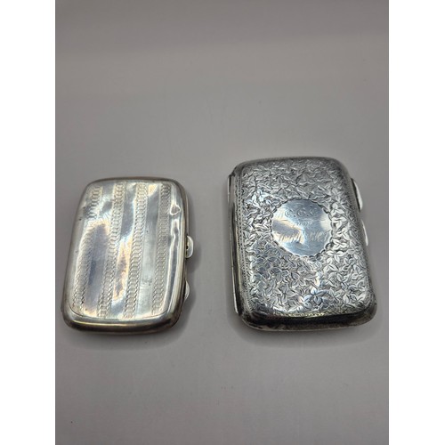 57 - Two Sterling Silver Cigarette Cases Weight 112g