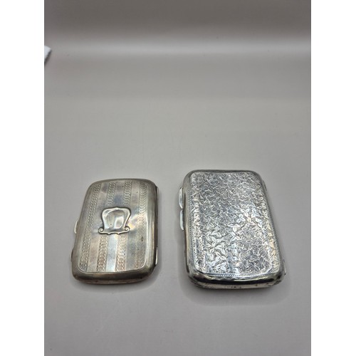 57 - Two Sterling Silver Cigarette Cases Weight 112g