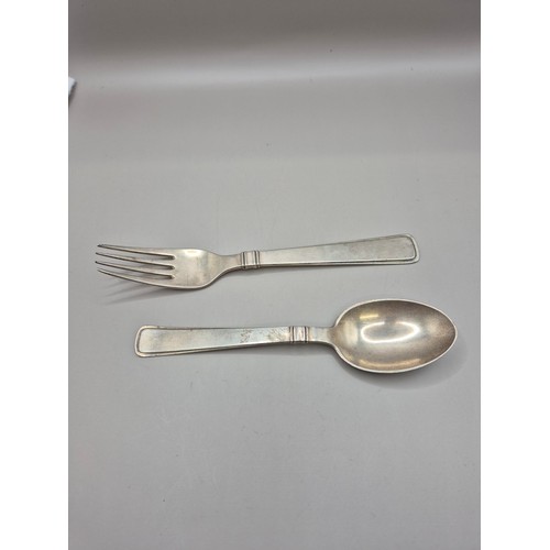 60 - Danish Silver Fork & Spoon Weighs 101g