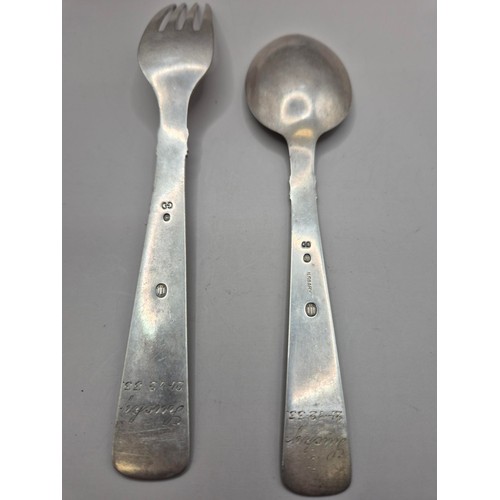 60 - Danish Silver Fork & Spoon Weighs 101g