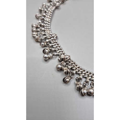 70 - Antique Silver Tribal Necklace Unhallmarked But Has Been Tested Measures 42cm Long unclasped Weighs ... 