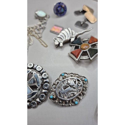 76 - Collection of Silver Jewellery Includes Bangles, Necklaces, Brooches, Ring 