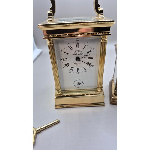 80 - L' Epee, French Made, Carriage Clock, Standard Alarm Clock in Working Order With Inscription to R.B.... 