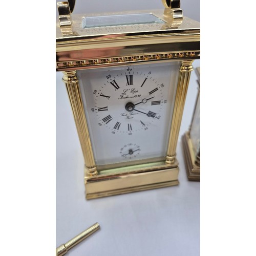 80 - L' Epee, French Made, Carriage Clock, Standard Alarm Clock in Working Order With Inscription to R.B.... 