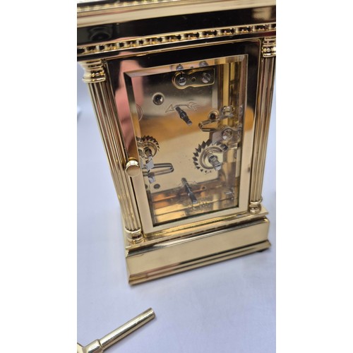 80 - L' Epee, French Made, Carriage Clock, Standard Alarm Clock in Working Order With Inscription to R.B.... 