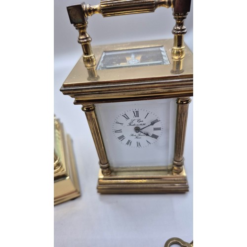 80 - L' Epee, French Made, Carriage Clock, Standard Alarm Clock in Working Order With Inscription to R.B.... 