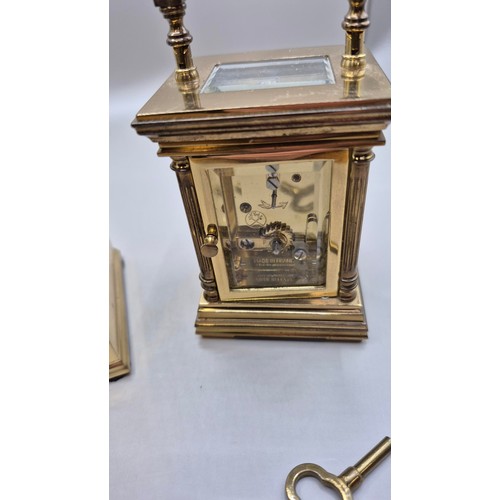 80 - L' Epee, French Made, Carriage Clock, Standard Alarm Clock in Working Order With Inscription to R.B.... 