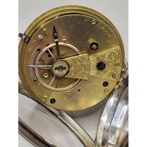 88 - David Cormack of Wick Sterling Silver Pocket Watch Not Working & Has Small Hairline on Enamel Di... 