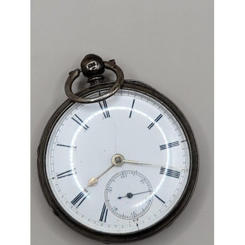 88 - David Cormack of Wick Sterling Silver Pocket Watch Not Working & Has Small Hairline on Enamel Di... 