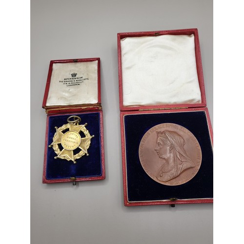 94 - 1837-1897 Bronze Victoria Jubilee in Original Case along with Ulbster Medal Twentieth Century with E... 