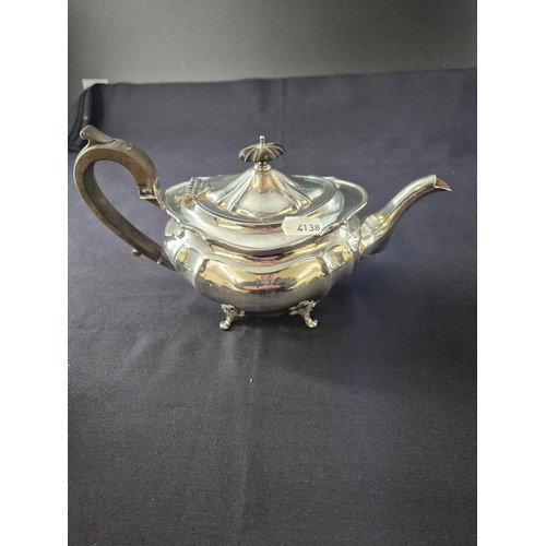 95 - Sterling Silver Teapot, Milk Jug & Sugar Bowl Weighs 736g