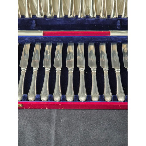 104 - Set of Twelve EPNS Knives & Forks in Case