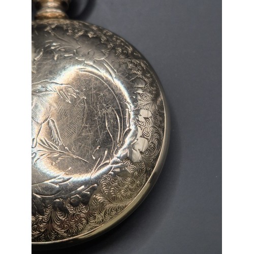 50A - Waltham Gold Plated Pocket Watch Does Wind & Tick but Hands Don't Set to Time has Nice Horse Eng... 