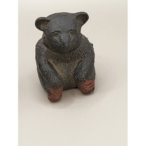 85A - Two Small Miniature Carved Animal One is a Bear Stamped JT Hong Kong & Letters on Back the Other... 