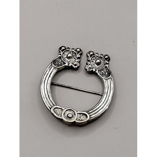 76A - Shetland St Ninians Silver Isle Brooch Weighs 14g 