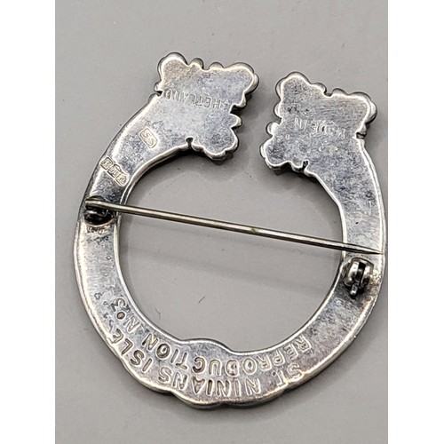 76A - Shetland St Ninians Silver Isle Brooch Weighs 14g 