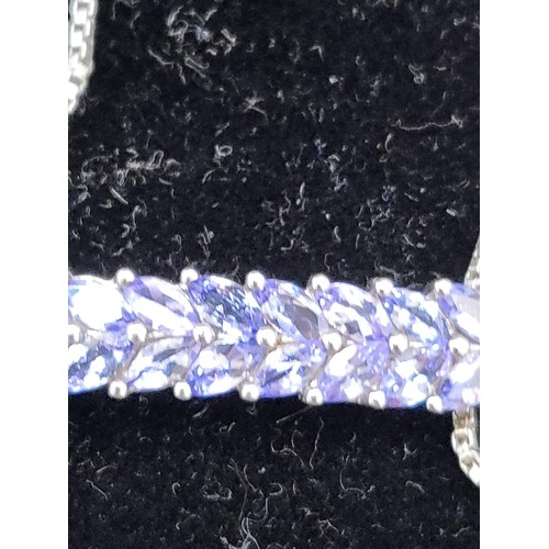 76B - 925 Marquise Cut Tanzanite Bracelet in Very Nice Condition