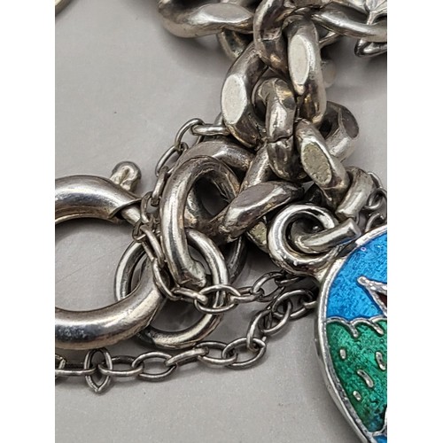 77B - Vintage Charm Bracelet with Sterling Charms & White Metal Charms also Chain is Untested So May B... 