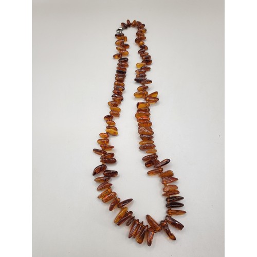 78A - Mid Century Cognac Baltic Amber Bead Necklace