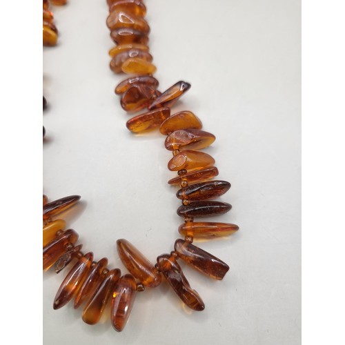 78A - Mid Century Cognac Baltic Amber Bead Necklace