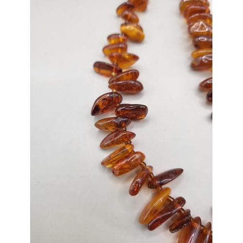 78A - Mid Century Cognac Baltic Amber Bead Necklace