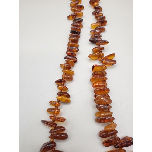 78A - Mid Century Cognac Baltic Amber Bead Necklace