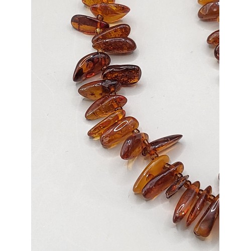 78A - Mid Century Cognac Baltic Amber Bead Necklace