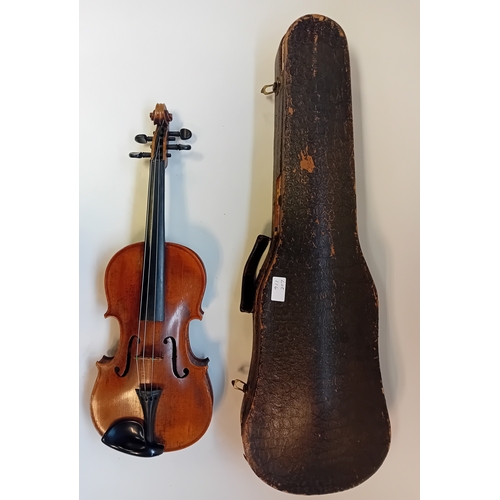 121A - Husson & Buthod Violin label marked to the interior ''Aux Grands Magasins Instruments'', Dated 1... 