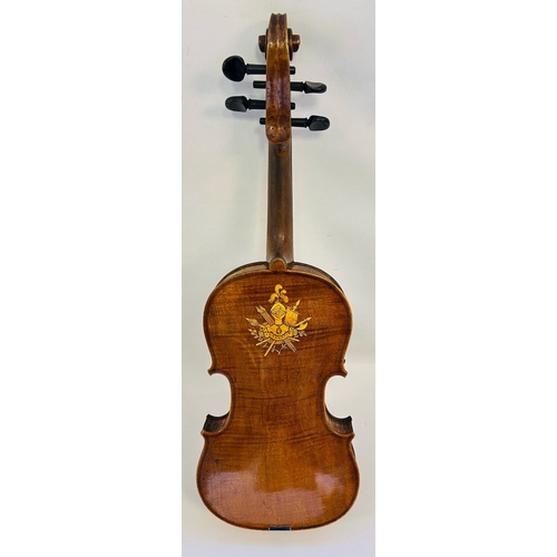 121A - Husson & Buthod Violin label marked to the interior ''Aux Grands Magasins Instruments'', Dated 1... 