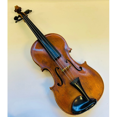 121A - Husson & Buthod Violin label marked to the interior ''Aux Grands Magasins Instruments'', Dated 1... 