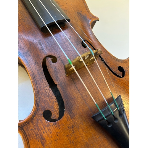 121A - Husson & Buthod Violin label marked to the interior ''Aux Grands Magasins Instruments'', Dated 1... 