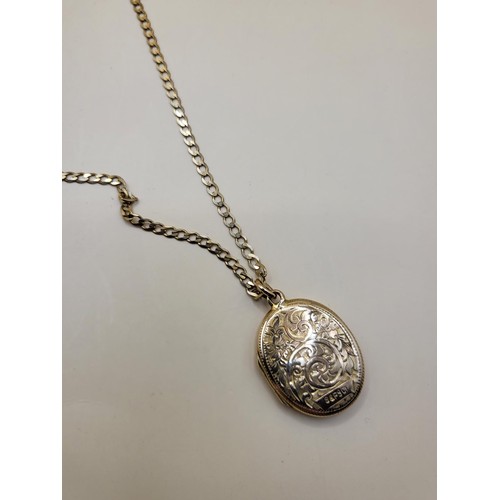 12 - 9ct Gold Chain Fully Hallmarked with 9ct Back and Front Locket Weight of Chain is 2.5g Chain Measure... 