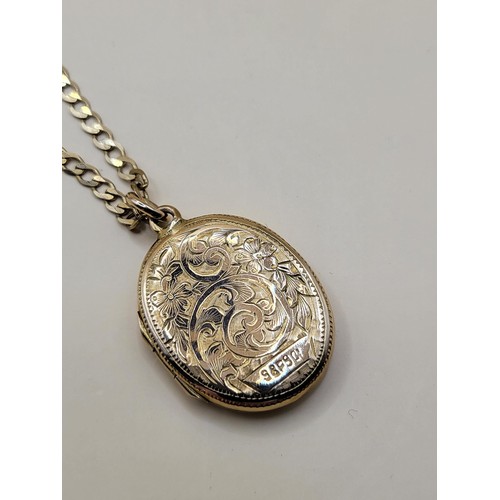 12 - 9ct Gold Chain Fully Hallmarked with 9ct Back and Front Locket Weight of Chain is 2.5g Chain Measure... 