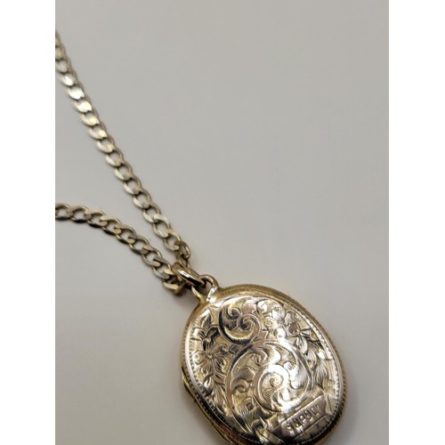 12 - 9ct Gold Chain Fully Hallmarked with 9ct Back and Front Locket Weight of Chain is 2.5g Chain Measure... 