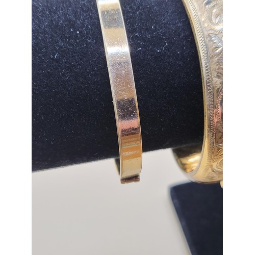 19 - Two 9ct Rolled Gold Bangles in Reasonable Good Condition&nbsp;