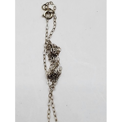 44 - 9ct Gold Chain & Cubic Zirconia Pendant Weighs 0.9g Very Tangled&nbsp;