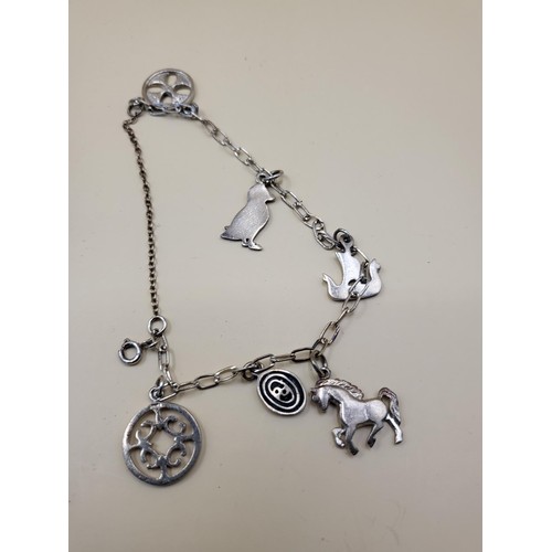 45 - Three Silver Charm Bracelets Complete Weight 39g&nbsp;