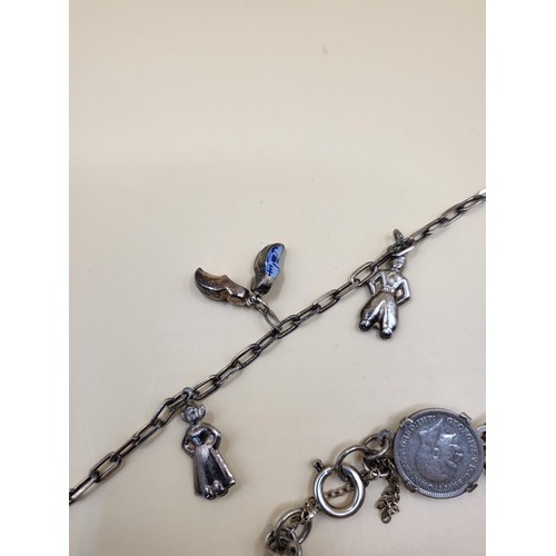 45 - Three Silver Charm Bracelets Complete Weight 39g&nbsp;