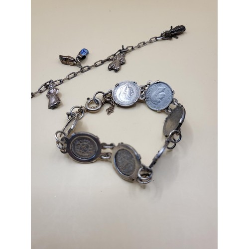 45 - Three Silver Charm Bracelets Complete Weight 39g&nbsp;