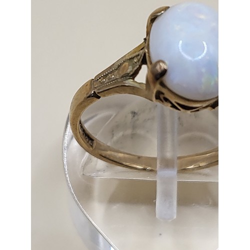 46 - 9ct Gold & Opal Ring Size K Weighs 2.2g Fully Hallmarked&nbsp;