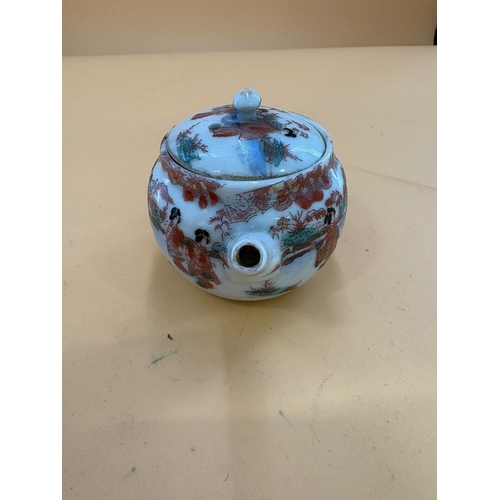 261 - Small Dainty Oriental Teapot Height 7cm x Width 12cm