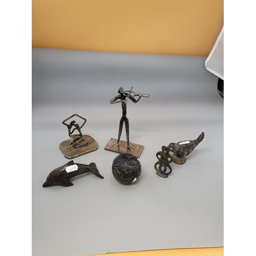 259 - Job Lot of Sculpted metal Object Includes Two Mcphail Collection Depicting a Bird & Dolphin