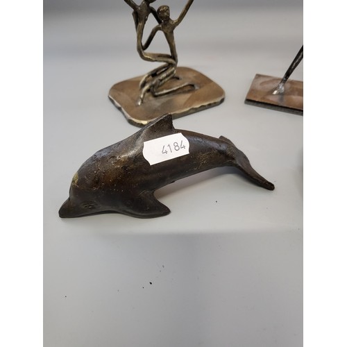 259 - Job Lot of Sculpted metal Object Includes Two Mcphail Collection Depicting a Bird & Dolphin
