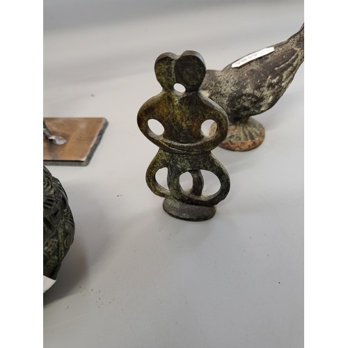 259 - Job Lot of Sculpted metal Object Includes Two Mcphail Collection Depicting a Bird & Dolphin