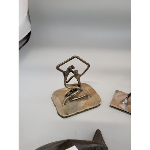 259 - Job Lot of Sculpted metal Object Includes Two Mcphail Collection Depicting a Bird & Dolphin