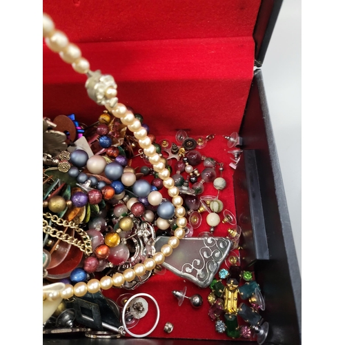 7 - Box of Mixed Costume Jewellery & Silver Earrings