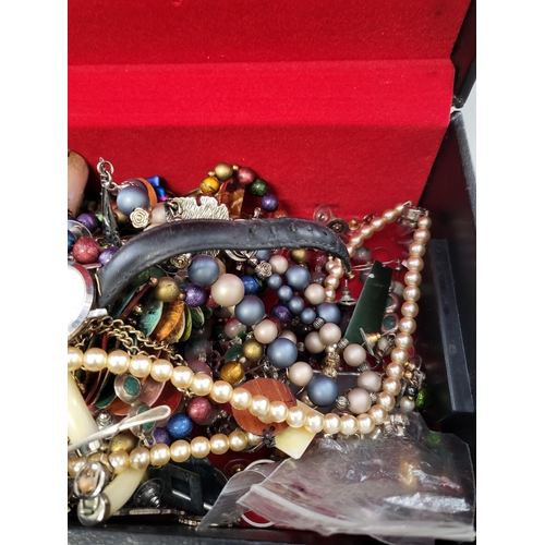 7 - Box of Mixed Costume Jewellery & Silver Earrings