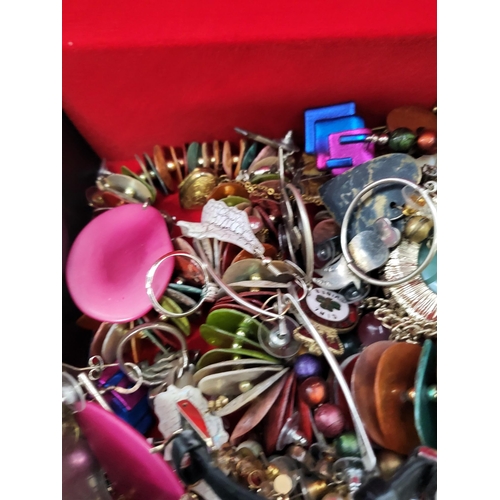 7 - Box of Mixed Costume Jewellery & Silver Earrings