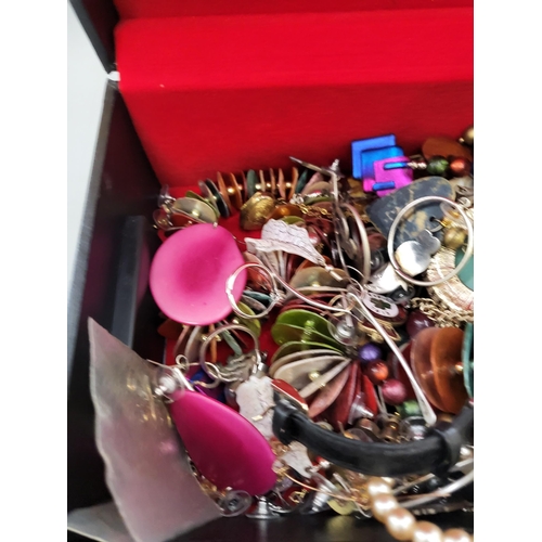 7 - Box of Mixed Costume Jewellery & Silver Earrings